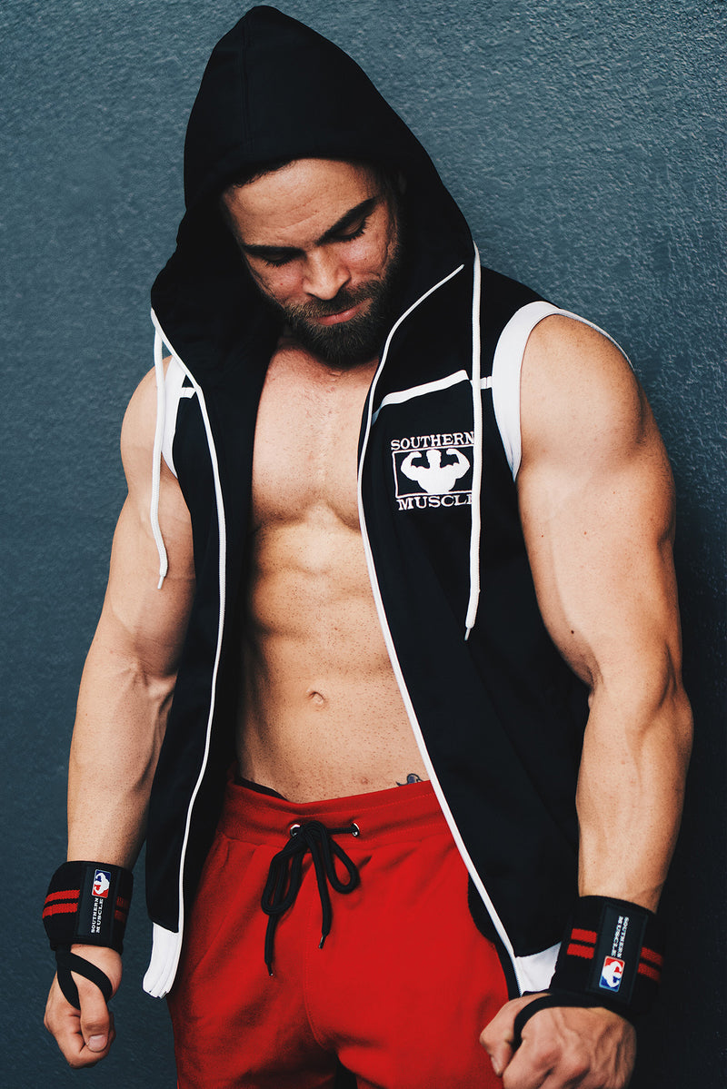 Men's Zip Up Sleeveless Gym Hoodie