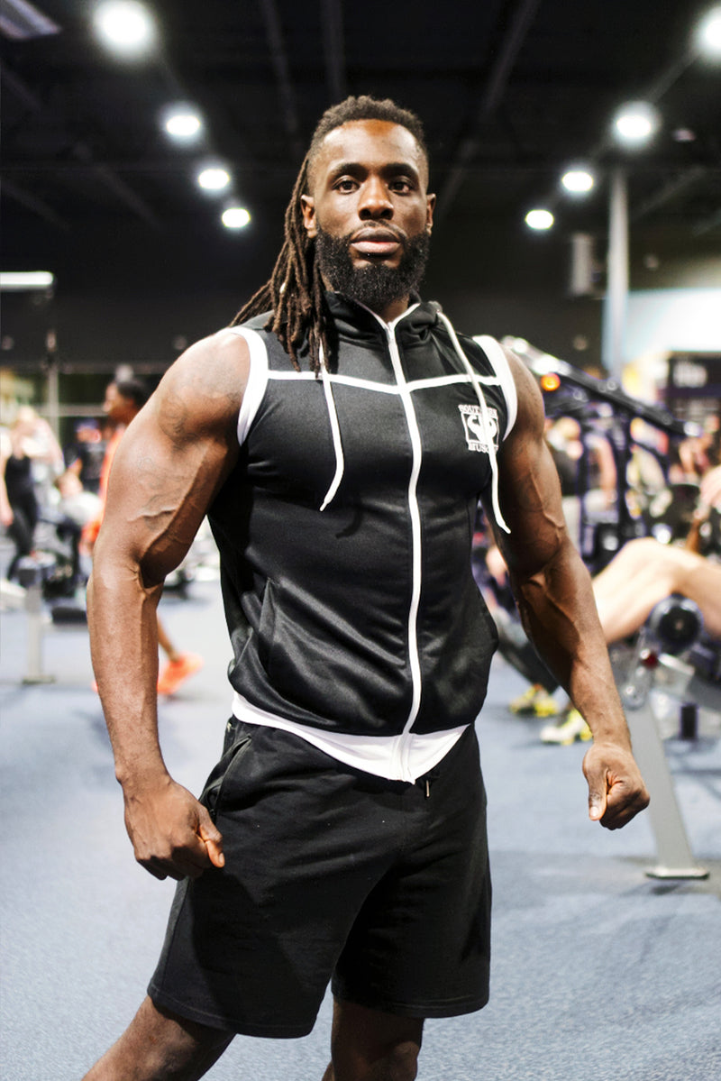 Men's Zip Up Sleeveless Gym Hoodie