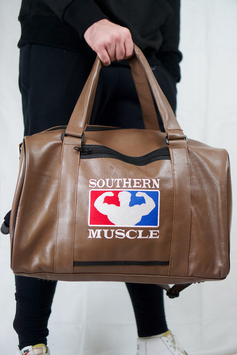 Leather Duffle Gym Bag