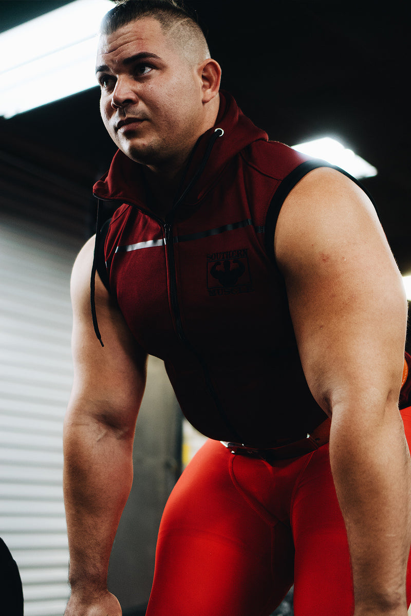 Men's Zip Up Sleeveless Gym Hoodie
