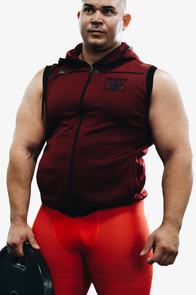 Men's Zip Up Sleeveless Gym Hoodie